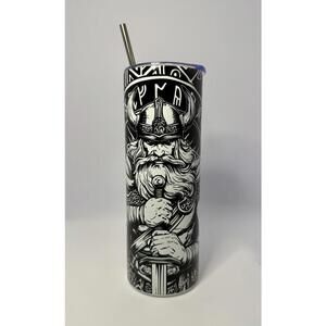 20 oz Viking Stainless Steel Tumbler with Lid, Straw